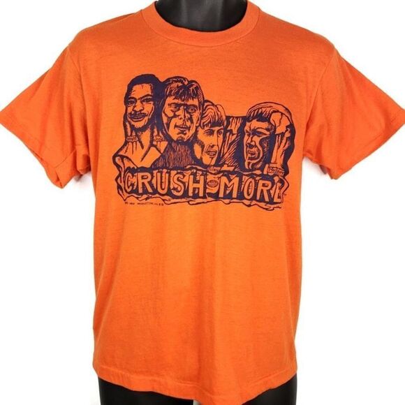 Denver Broncos T Shirt Vintage 80s CrushMore Wright Jones Foley Meckenburg NFL - Picture 1 of 8